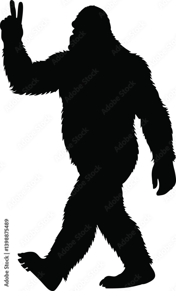 Fototapeta premium Bigfoot Sasquatch Peace SVG Cut Files for Cricut & Silhouette