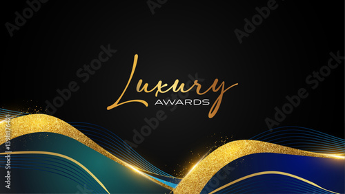 Modern Luxury Wave Flowing Beach. Award Background. Premium Looking Graphic Template. Royal Look and Feel Banner. Elegant Anniversary Artwork. Elite Event Backdrop. Grand Celebration Invitation Card.