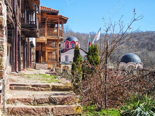 Obraz na płótnie Medieval Tsarnogorski (Gigintsi) monastery, Bulgaria w salonie