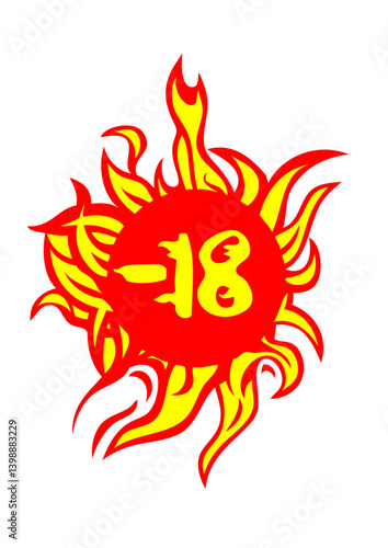 interdit under 18 ans flamme feu 