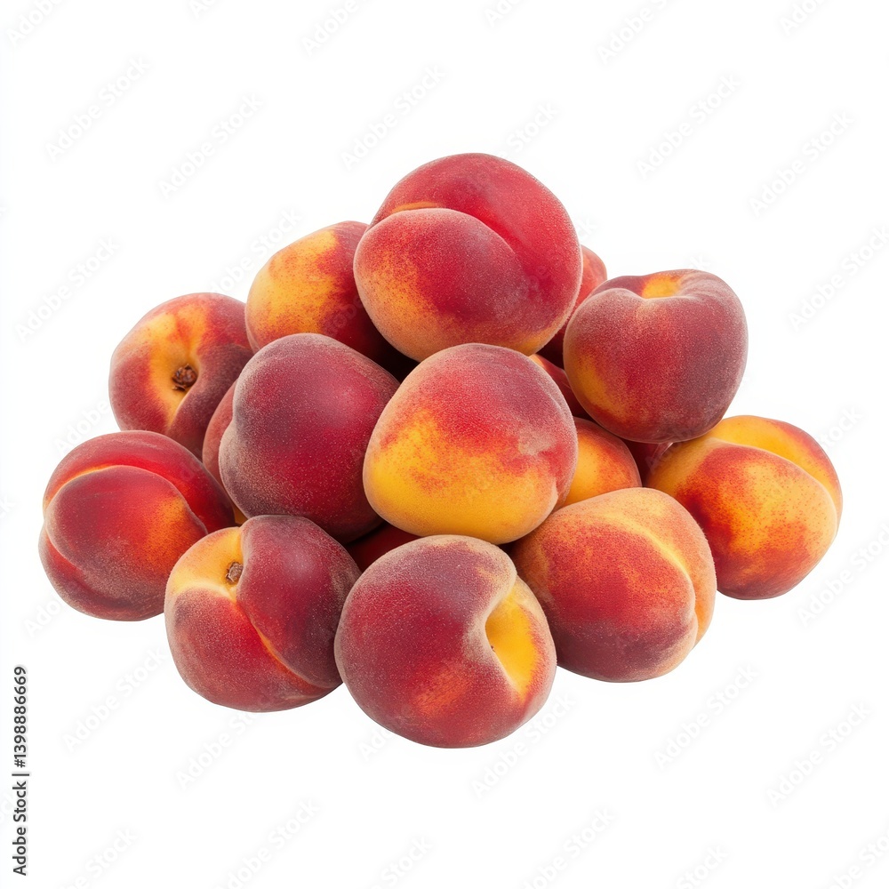 Pile of fresh peaches isolated on white background Pile of fresh peaches isolated on white background