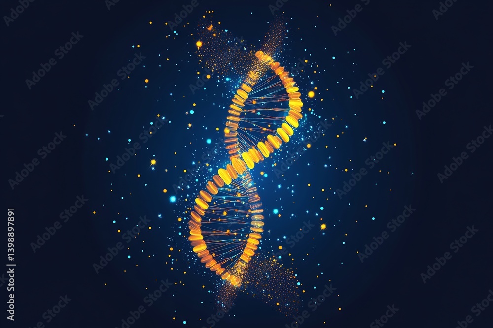 Obraz premium Vector icon of DNA strand simplified modern geometric shapes to symbolize molecular biology