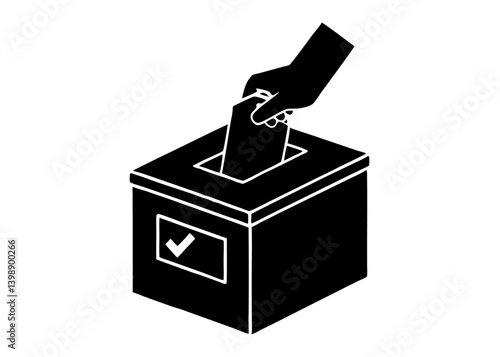 ballot box icon voting symbol hand inserting bal