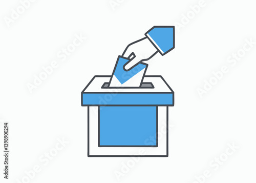 ballot box icon voting symbol hand inserting bal