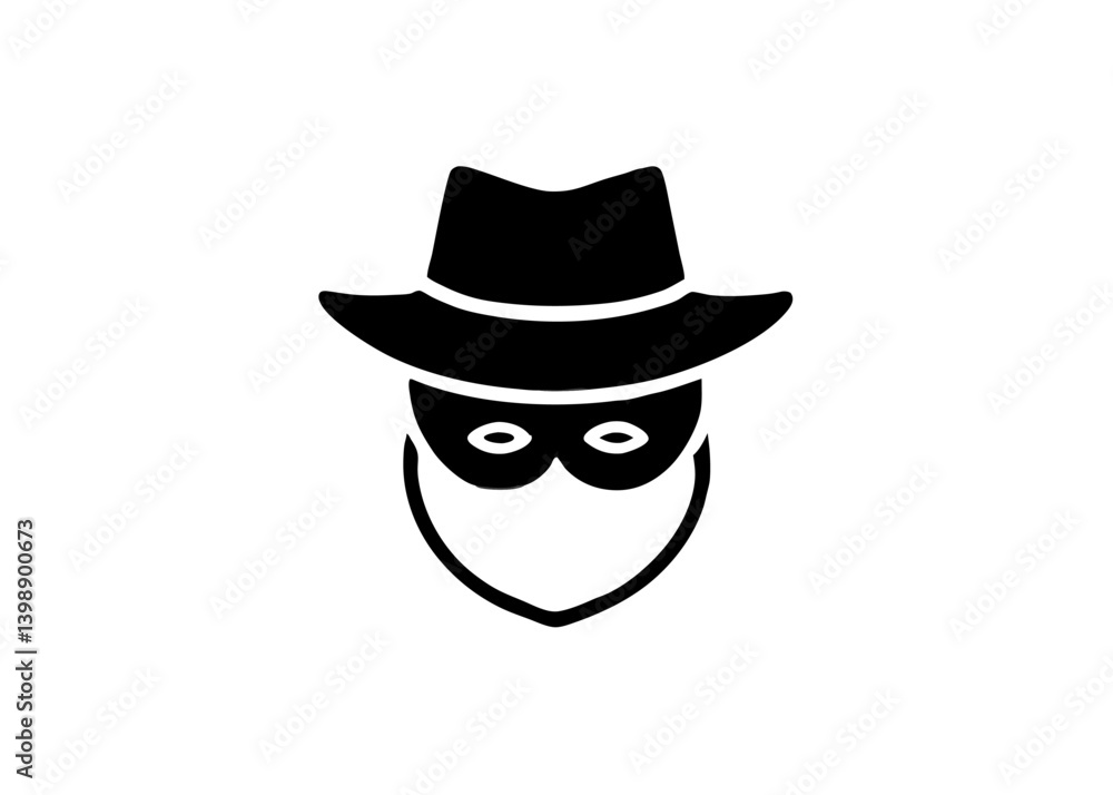 black and white icon fedora hat masquerade mask black and white icon fedora hat masquerade mask