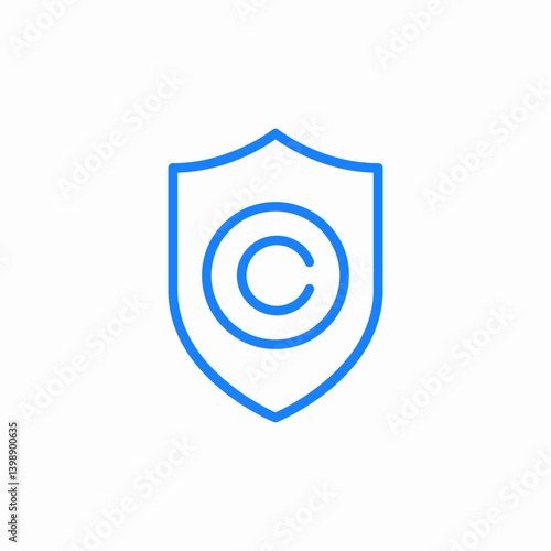 copyright protection icon sign vector