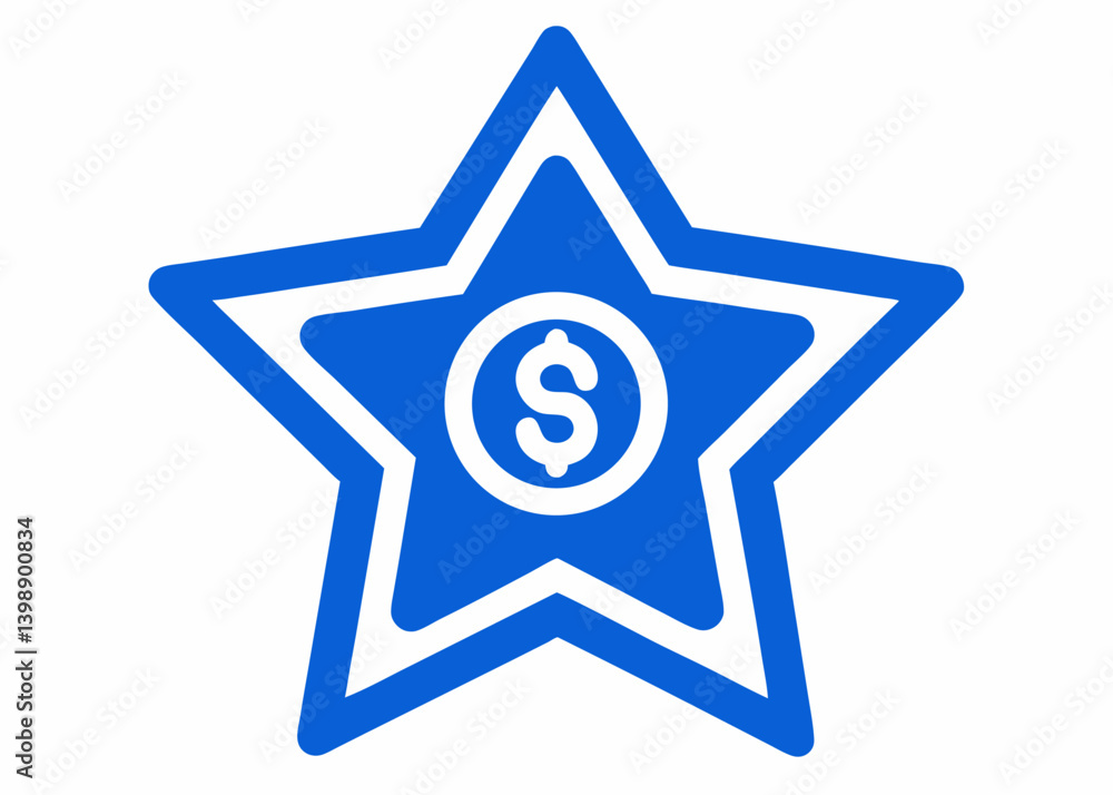 blue icon money symbol dollar bills star shape blue icon money symbol dollar bills star shape
