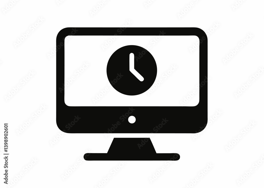 computer monitor icon clock display minimalist d computer monitor icon clock display minimalist d
