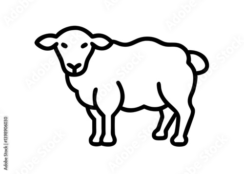 sheep. Icons of the twelve signs of the Chinese zodiac. New Year. 