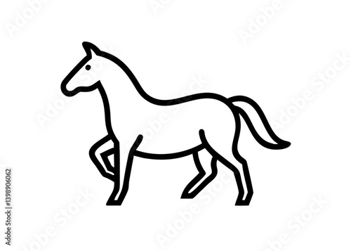 Horse. Icon of the twelve signs of the Chinese zodiac. New Year.