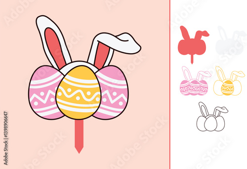 Easter Egg multilayered 3d paper craft design for crafting