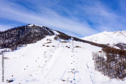 Wallpaper Mural Aerial view of Livigno village in north Italy Torontodigital.ca