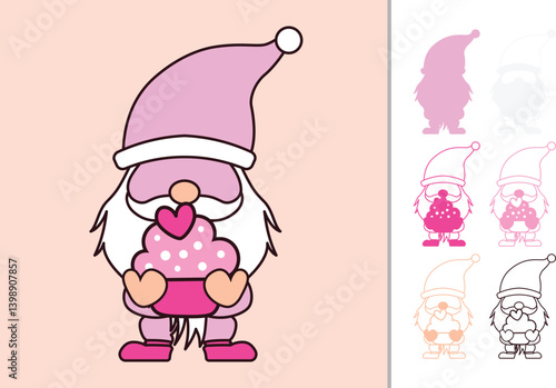Easter Gnome multilayered 3d paper craft design for crafting