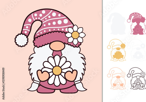 Easter Gnome multilayered 3d paper craft design for crafting