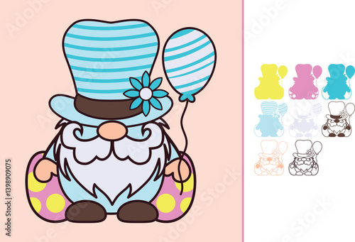 Easter Gnome multilayered 3d paper craft design for crafting