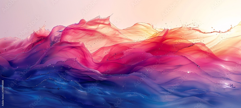 Fototapeta premium Creative splashes of color representing telemedicine technology illustrating seamless integration of art and virtual patient care