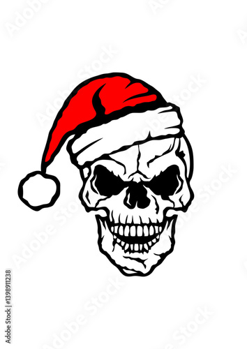 tete de mort noel bonnet crane