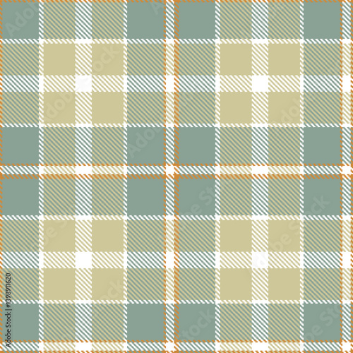 Elegant Seamless Tartan featuring Vivid white and Vintage dull orange Fabric Design