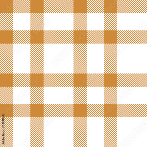 Plaid pattern seamless. Autumn dull orange & Soft white Tartan Fabric Design. 