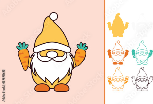 Easter Gnome multilayered 3d paper craft design for crafting