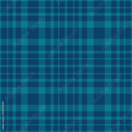Vintage ocean and Classic prussian blue Seamless Tartan Fabric Design