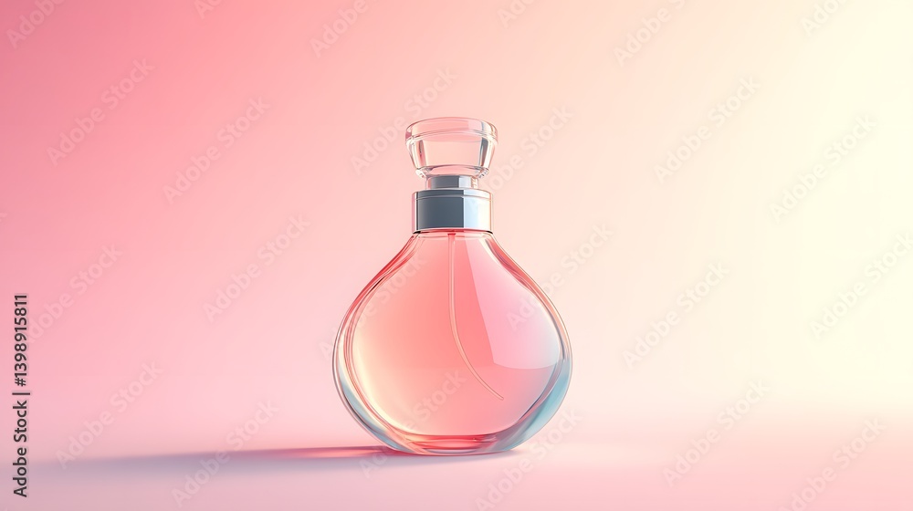 A luxurious perfume bottle is presented against a soft, gradient backdrop, radiating elegance and sophistication. Its gentle design and subtle color suggest the delicate fragrance it holds A luxurious perfume bottle is presented against a soft, gradient backdrop, radiating elegance and sophistication. Its gentle design and subtle color suggest the delicate fragrance it holds