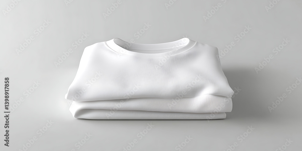 Folded White Sweatshirt on a Light Background Folded White Sweatshirt on a Light Background