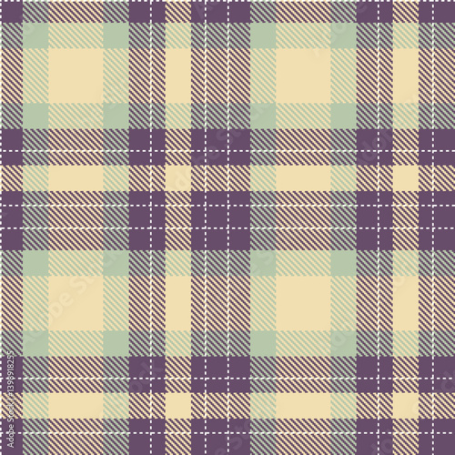 Elegant Warm dirty purple & Cool white Seamless Tartan Fabric Design
