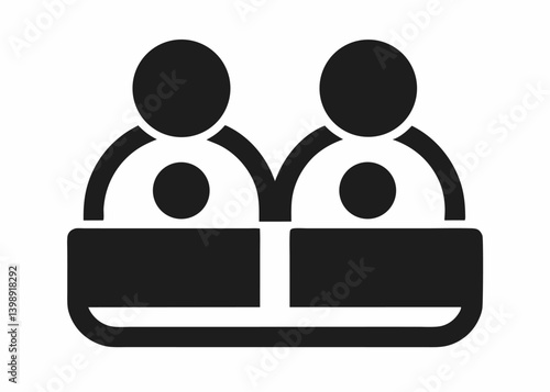 minimalist icon customer service desk black and