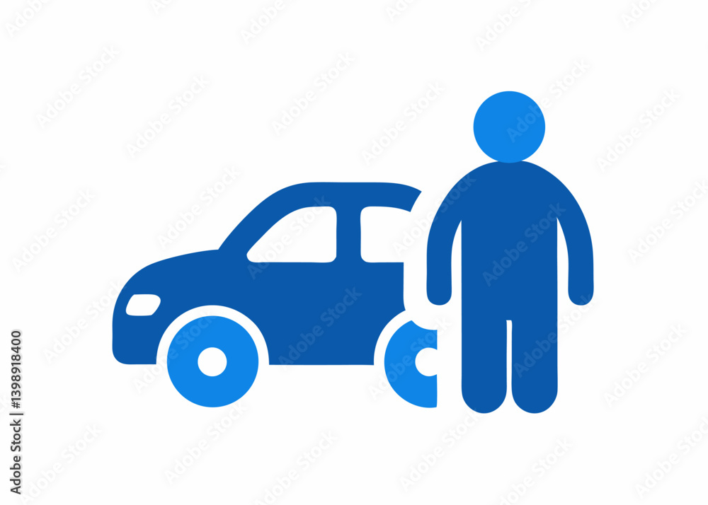 minimalist icon drunk driving warning blue stick minimalist icon drunk driving warning blue stick