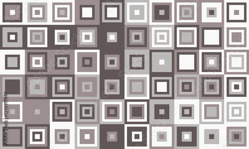 Abstract grayscale geometric pattern.  Stylish mosaic of nested squares creates a modern, versatile background ideal for websites, presentations, or print.  Represents order, complexity, or design.