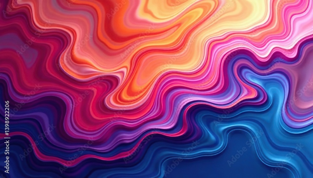 Obraz premium Abstract swirling marble effect, vibrant hues, gradient, paint, background