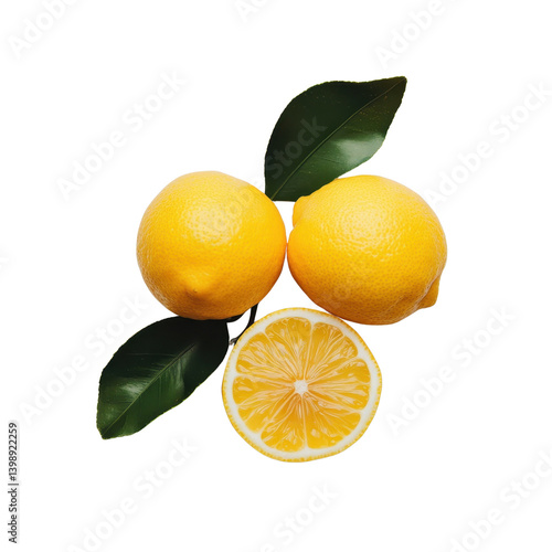 Wallpaper Mural fresh lemons Isolated on white transparent background Torontodigital.ca