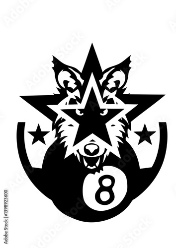 billard loup garou logo sport club boule 8 noire