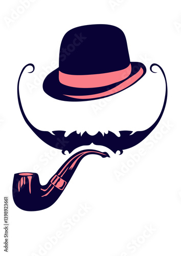 chapeau moustache pipe smiley