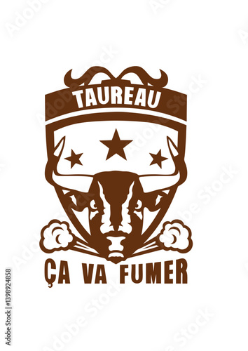 taureau signe astrologique fumer logo.