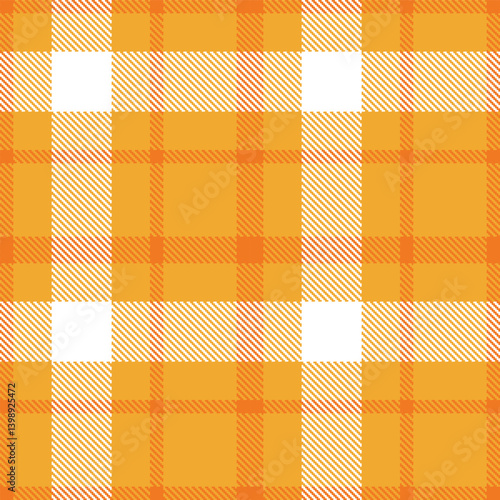 Rustic butterscotch and Vibrant pumpkin orange Seamless Tartan Fabric Design