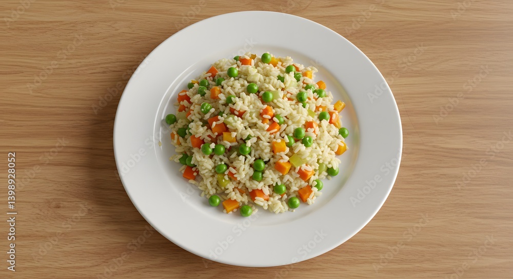 plate with rice vegetables plate with rice vegetables