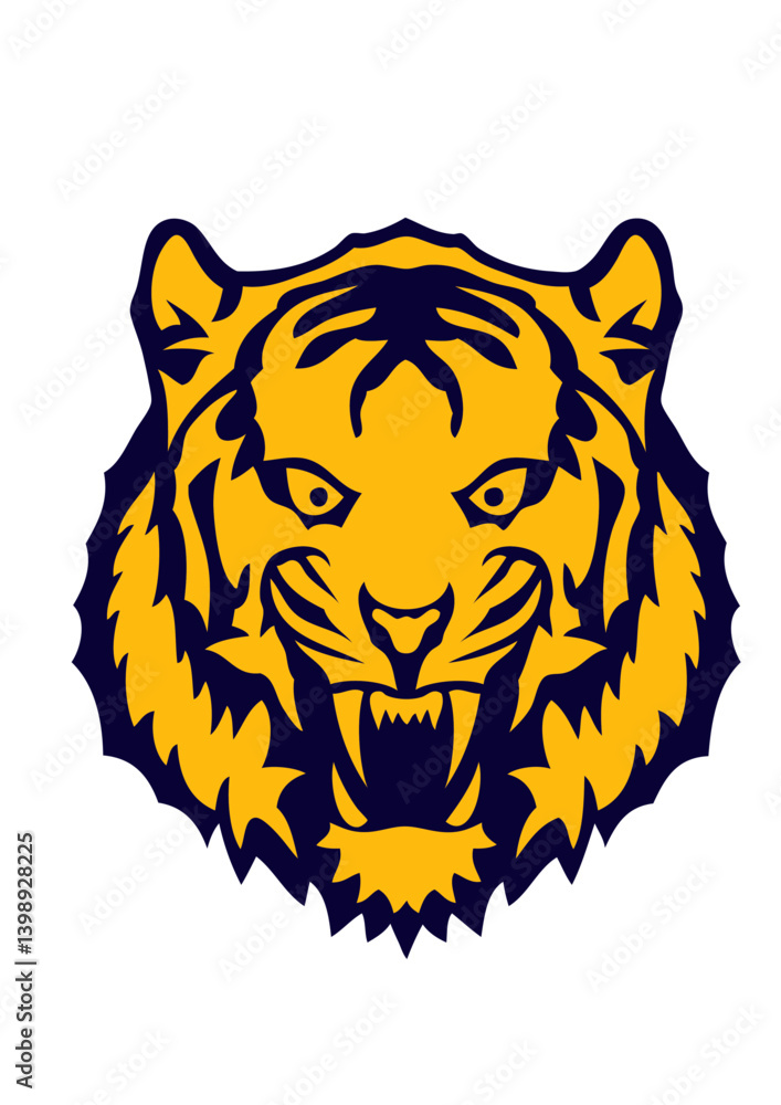 Fototapeta premium tigre oeil feroce dessin