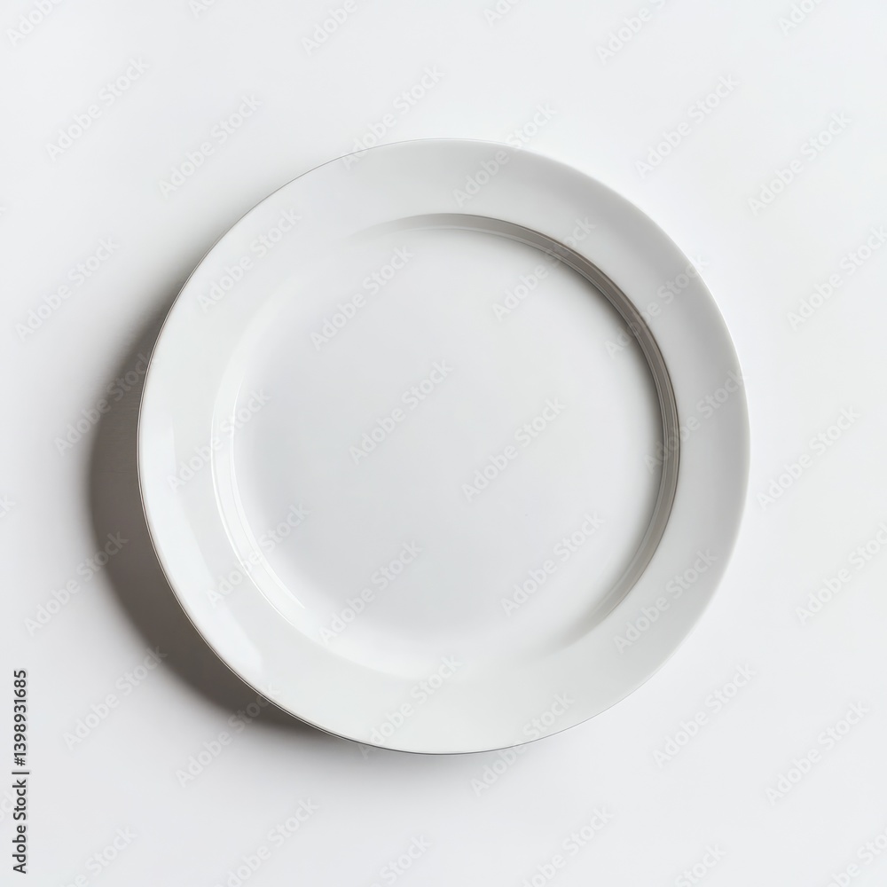 Empty white plate on a plain background Empty white plate on a plain background