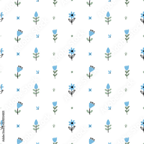 Seamless Spring Floral Pattern for Baby Fabric