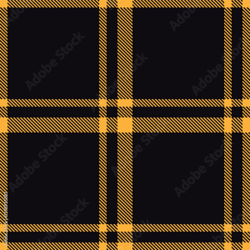 Elegant Seamless Tartan featuring Pale butterscotch and Fire almost black Fabric Design