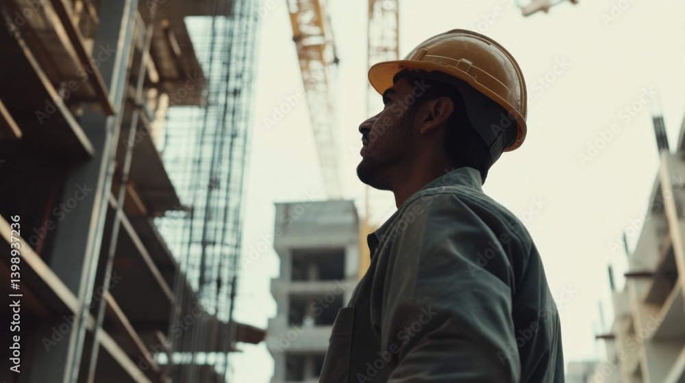 A Hispanic construction worker lifting building materials at a construction site. Featuring efficiency and strength A Hispanic construction worker lifting building materials at a construction site. Featuring efficiency and strength