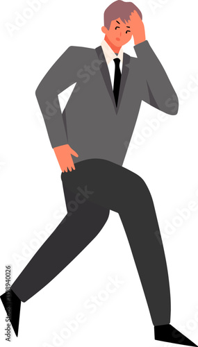 businessman running away from being chased by something