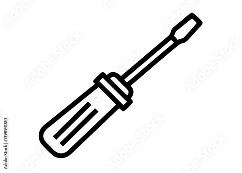 screwdriver. Pretty icons with black line drawings. Construction site.