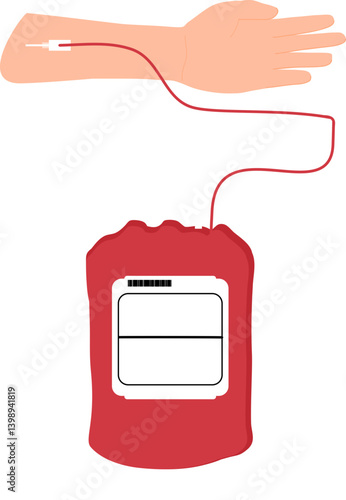 World Blood Donor Day. Hands of the giver and the recipient to donate blood.