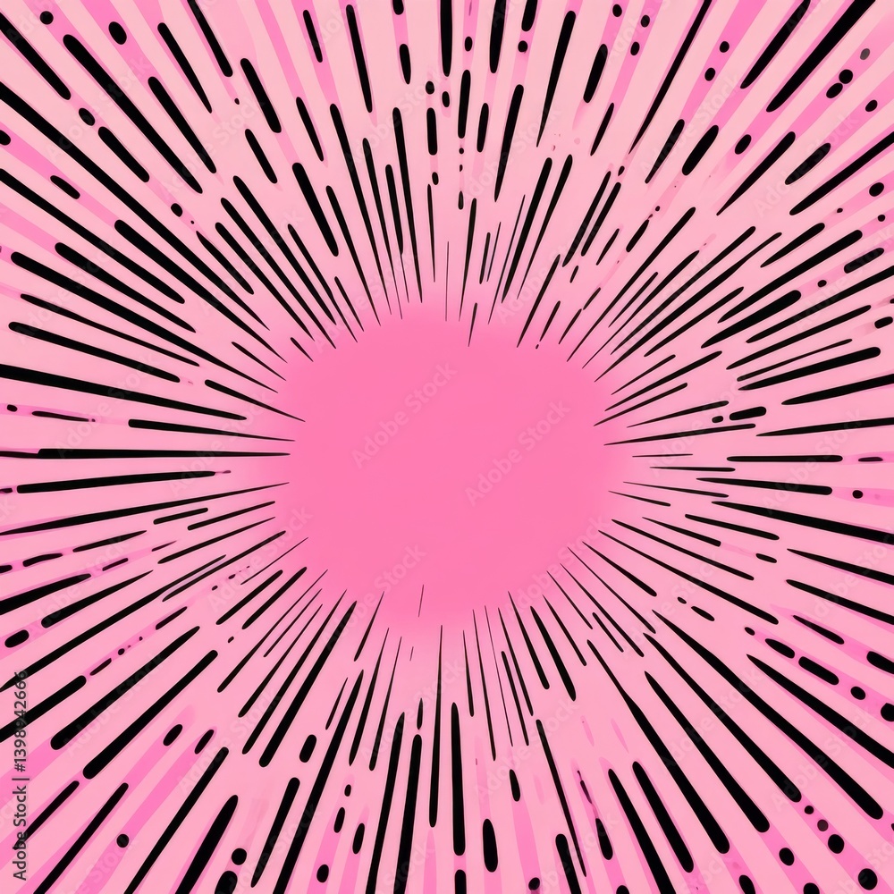 Obraz premium Baby pink pop art background in retro comic style with halftone dots design 