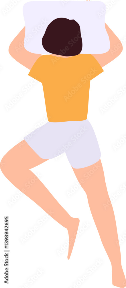woman sleeping in bed in various pose. Female cartoon character lying posture night slumber. woman sleeping in bed in various pose. Female cartoon character lying posture night slumber.