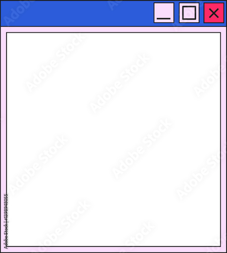 Lined Retro UI Frame Pop up Computer