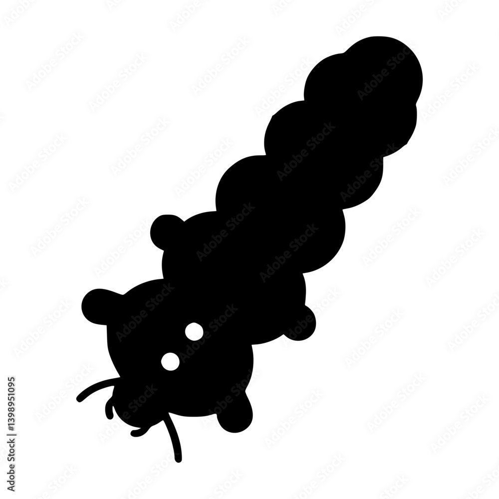 Fototapeta premium Cute Caterpillar Silhouette Vector Graphic